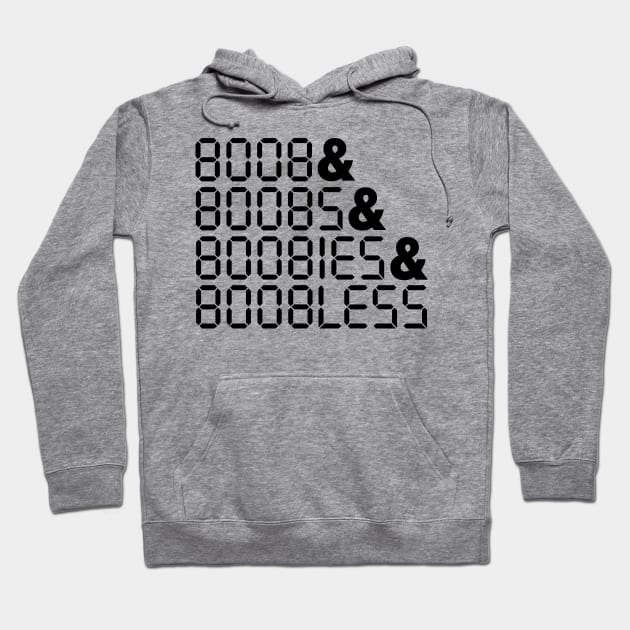 BOOBLESS Calculator Upside-down Words Hoodie by darklordpug